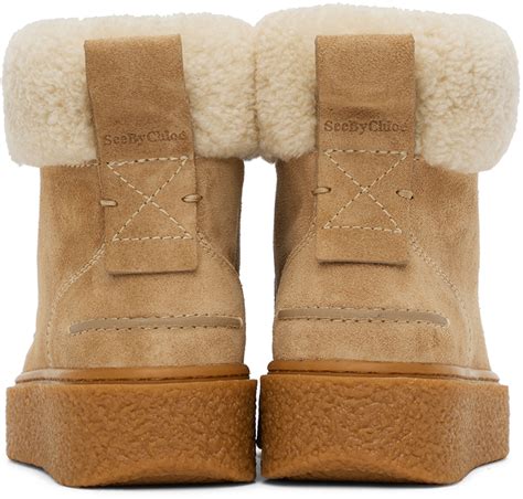 see by chloe jillie|Beige Jillie Boots by See by Chloé on Sale .